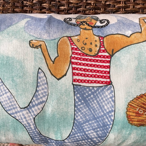 Two one-of-a-kind Mermaid/Merman Pillows 12x22 - Picture 2 of 6